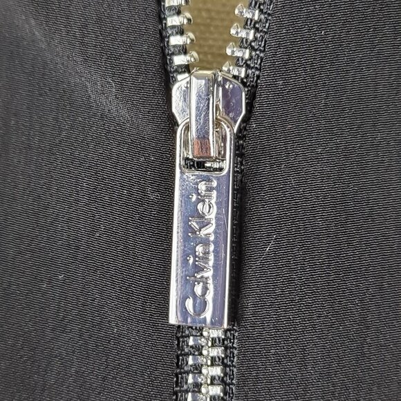 Calvin Klein Size Small Black Full Zip Jacket Pockets Elastic Cuffs & Waist EUC - Picture 3 of 12